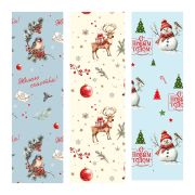 Упаковочная бумага 70*100см, MESHU «Holiday», ассорти 3 дизайна