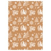 Упаковочная бумага крафт 70*100см, MESHU «Winter forest», 70г/м2