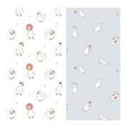 Упаковочная бумага глянц. 70*100см, MESHU «Goose set», 80г/м2, ассорти 2 дизайна