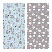 Упаковочная бумага глянц. 70*100см, MESHU «Сute friends», 80 г/м2, ассорти 2 дизайна