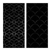 Упаковочная бумага глянц. 70*100см, MESHU «Pattern on black», 80г/м2, ассорти 2 дизайна