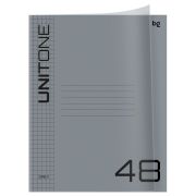 Тетрадь 48л., А5 клетка BG «UniTone», пластиковая обложка, серый