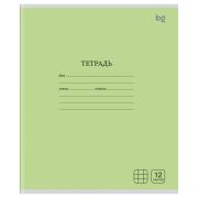 Тетрадь 12л., клетка BG «Однотонная», зеленая