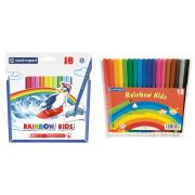 Фломастеры Centropen «Rainbow Kids», 18цв., трехгранные, смываемые, ПВХ
