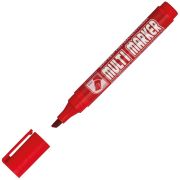 Маркер перманентный Crown «Multi Marker Chisel» красный, скошенный, 5мм