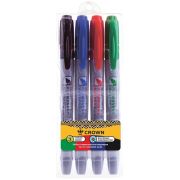 Набор перманентных маркеров Crown «Multi Marker Slim» 04цв., пулевидный, 2,0мм, чехол с европодвесом