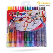 Карандаши восковые Crown «ArtStory», 16цв., выкручивающийся стержень, ПВХ, европодвес