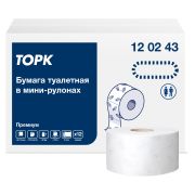 Бумага туалетная Торк «Premium»(T2) 2-слойная, мини-рулон, 170м/рул., мягкая, тиснение, белая