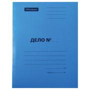 Скоросшиватель OfficeSpace «Дело», картон мелованный, 300г/м2, синий, пробитый, до 200л.