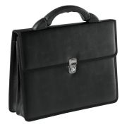 Портфель OfficeSpace «Siena», кожзам, черный, 2 отделения, метал. замок