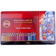 Карандаши цветные художественные Koh-I-Noor «Polycolor», 36цв., заточен., метал. пенал