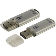 Память Smart Buy «V-Cut»  32GB, USB 2.0 Flash Drive, серебристый (металл. корпус )