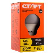 Лампа светодиодная Старт LED, серия «ЭКО» 10W30, тип А «груша», E27, 2700К, теплый свет,15000ч