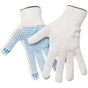 Перчатки х/б 10 класс OfficeClean, эконом, с точечным ПВХ, 4 нити, белый, (40-42г), 116 текс