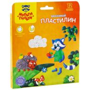 Пластилин Мульти-Пульти «Енот в лесу», 12 цветов, 180г, восковой, со стеком, картон