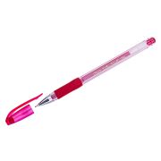Ручка гелевая Crown «Hi-Jell Needle Grip» красная, 0,7мм, грип, игольчатый стержень, штрих-код