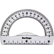 Транспортир 10см, 180° Berlingo «Spike», пластиковый, прозрачный, европодвес