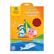 Бархатная бумага А4, Мульти-Пульти «Приключения Енота», 7л., 7цв., в папке с европодвесом