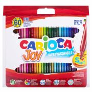 Фломастеры Carioca «Joy», 60шт., 30цв., смываемые, картон, пластиковая ручка