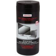 Салфетки чистящие влажные OfficeClean «PRO» для ЖК и других экранов, в тубе, 100шт.