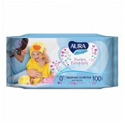 Салфетки влажные Aura «Ultra comfort», 100шт., детские, универсал. очищающие, без спирта