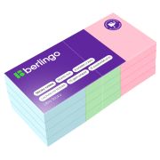 Самоклеящийся блок Berlingo «Ultra Sticky», 50*40мм, 12 блоков по 100л., 3 пастельных цвета