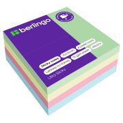 Самоклеящийся блок Berlingo «Ultra Sticky», 75*75мм, 400л., 4 пастельных цвета