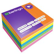 Самоклеящийся блок Berlingo «Ultra Sticky», 75*75мм, 450л., 5 неоновых цветов + 1 белый