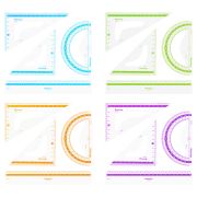 Набор чертежный средний Berlingo «Color» (треуг. 2шт., линейка 20см, транспортир), прозрачный