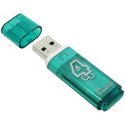 Память Smart Buy «Glossy»  4GB, USB 2.0 Flash Drive, зеленый
