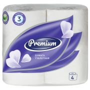 Бумага туалетная OfficeClean «Premium» 3-слойная, 4шт., тиснение, белая