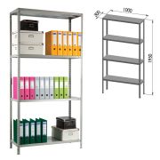 Стеллаж Практик MS 200KD 1950*1000*300мм, 4 полки, серый, комплект