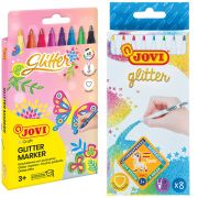 Фломастеры с блестками JOVI «Glitter», 08цв., смываемые, картон, европодвес