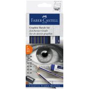 Набор карандашей ч/г Faber-Castell «Goldfaber Sketch», 6шт.+ластик+точилка, 2H-6B, заточен., карт. уп., европодвес