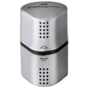 Точилка пластиковая Faber-Castell «Trio Grip 2001» 3 отверстия, 2 контейнера, серебряная