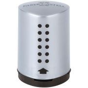 Точилка пластиковая Faber-Castell «Grip 2001 Mini» 1 отверстие, контейнер, серебряная