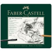 Набор угля и угольных карандашей Faber-Castell «Pitt Charcoal» 24 предмета, метал. кор.