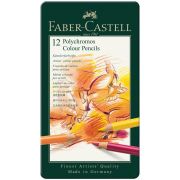 Карандаши цветные художественные Faber-Castell «Polychromos», 12цв., заточен., метал. коробка