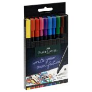 Набор капиллярных ручек Faber-Castell «Grip Finepen» 10цв., 0,4мм, трехгранные, пластик. уп., европодвес