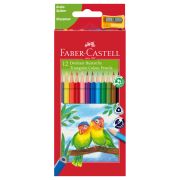 Карандаши цветные Faber-Castell «Ecopen» 12цв., трехгран., заточен., картон, европодвес, с точилкой