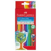 Карандаши цветные Faber-Castell «Grip», 12цв., трехгран., заточен., картон, европодвес