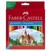 Карандаши цветные Faber-Castell «Замок», 24цв., шестигр., заточ., картон, европодвес