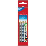 Карандаши цветные Faber-Castell «Jumbo Grip Metallic», 05цв., трехгр., утолщ., заточ., картон, европодвес
