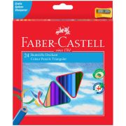 Карандаши цветные Faber-Castell «Ecopen» 24цв., трехгран., заточен., картон, европодвес, с точилкой