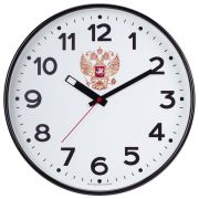 Часы настенные ход плавный, Troyka 77770732, круглые, 30*30*5, черная рамка