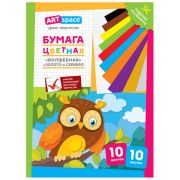 Цветная бумага газетная, А4, ArtSpace, 10л., 10цв., «Волшебная. Филин»