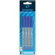 Набор шариковых ручек Schneider «Tops 505 M» 4шт., синие, 1,0мм, прозрачный корпус, блистер