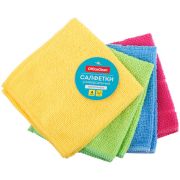 Салфетки для уборки OfficeClean «Универсальные», набор 4шт., микрофибра, 25*25см