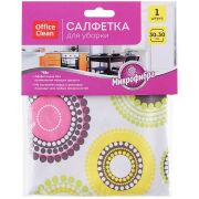 Салфетка для уборки OfficeClean «Универсальная», микрофибра, 30*30см, европодвес