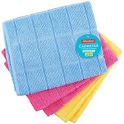 Салфетки для уборки OfficeClean «Универсальные», набор 3шт., микрофибра, 40*40см, квадратное тиснение